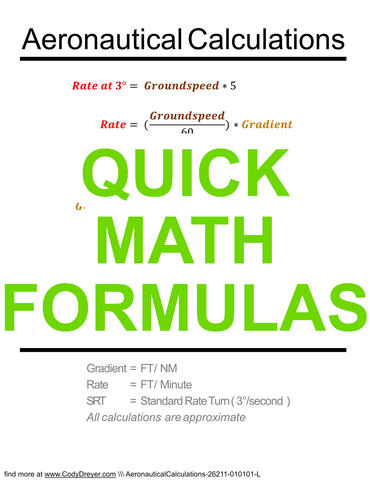 Private Pilot Aviation Calculations Free Flight Training Resource by Pilot Cody Dreyer